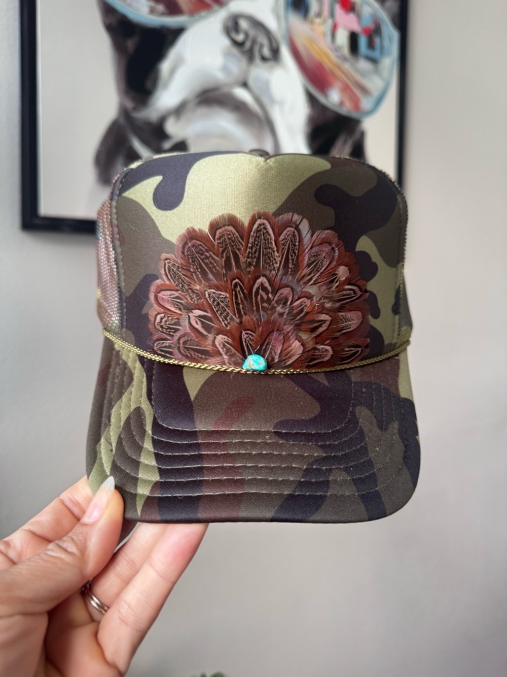F11 Boho Feather Trucker Hat